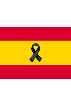 Bandera España balconera luto oficial