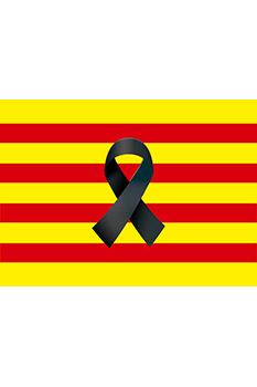Bandera de Cataluña balconera luto oficial