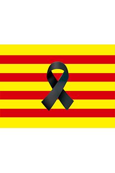 Bandera de Cataluña balconera luto oficial
