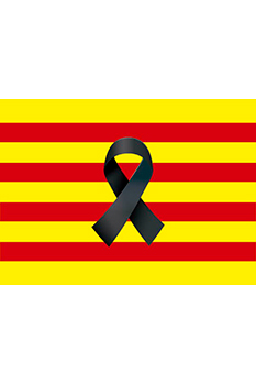 Bandera de Cataluña balconera luto oficial